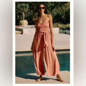 Anthropologie Smocked Jumpsuit Size Medium, NWOT